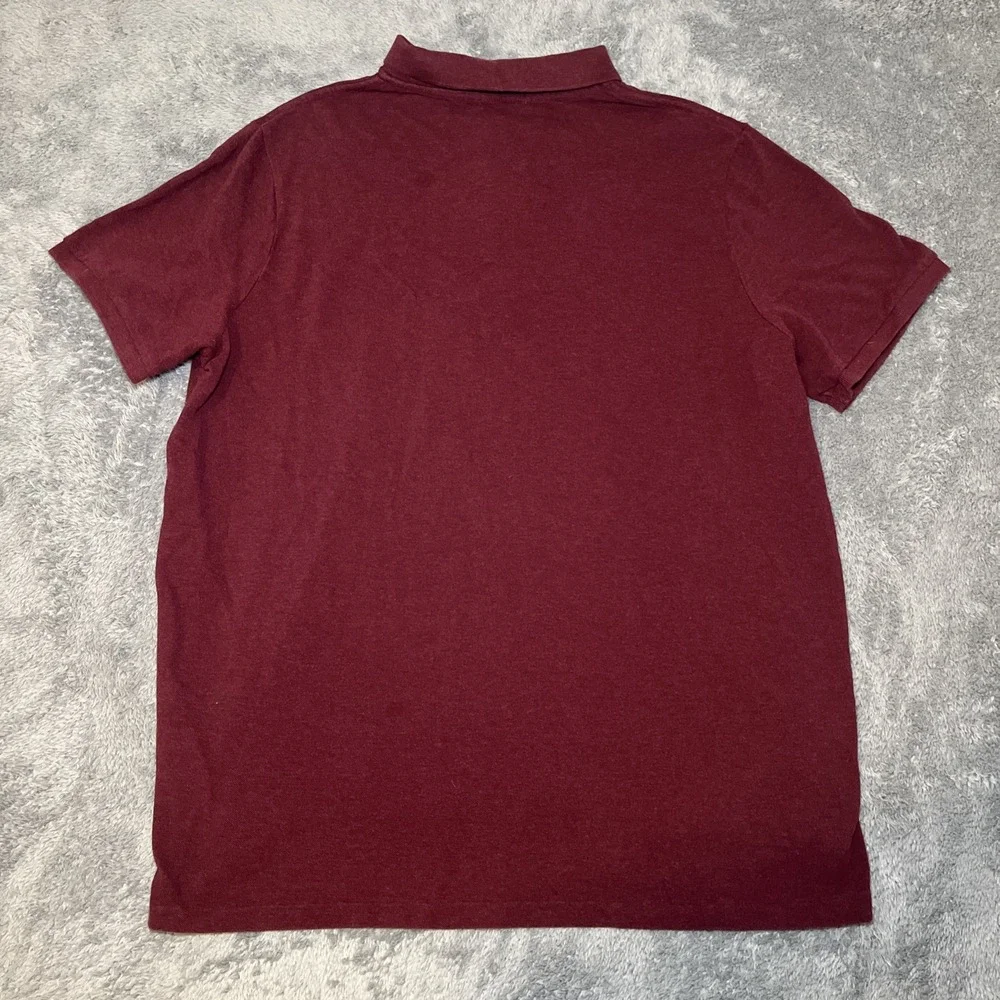Polo Ralph Lauren Men's Short Sleeve Burgundy Shirt Navy Pony SZ XXL Classic Fit